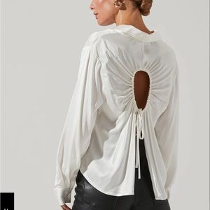 ASTR THE LABEL BRADFORD TOP WHITE OPEN BACK BLOUSE